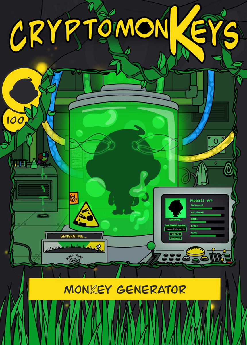 Recently, <a href="/Crypt0monKeys/">cryptomonKeys | Free #NFT #collectibles</a> released its 100th trading card "MonKey Generator".

This milestone is meaningful in so many ways that a Twitter thread could never do justice.

I am happy, proud, excited, and despite numbering the cards myself all the way up to this point, I am shocked.