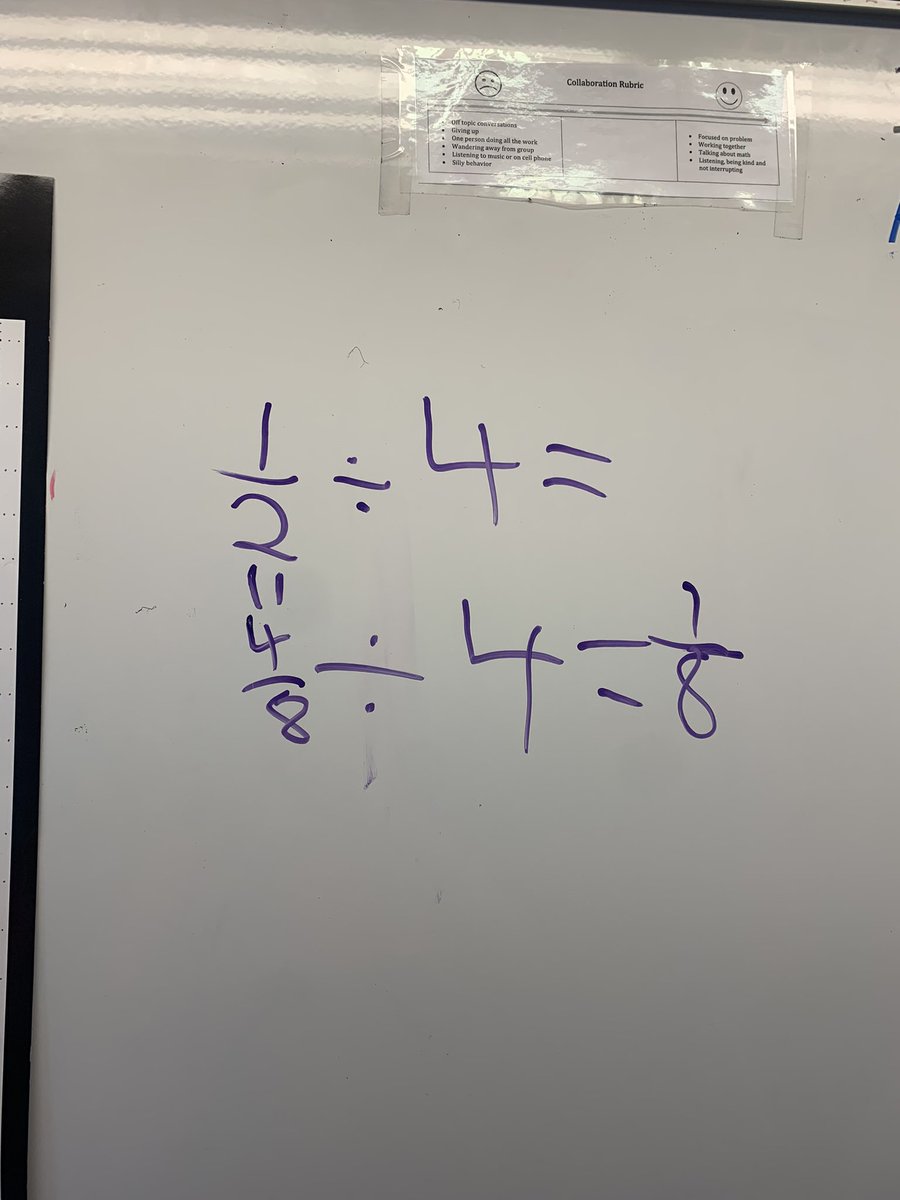 macphee_maggie's tweet photo. Some great thinking in Math 8 today, discovering common numerators!! #buildingthinkingclassrooms #ccrcemath https://t.co/lrvCLDJy2W