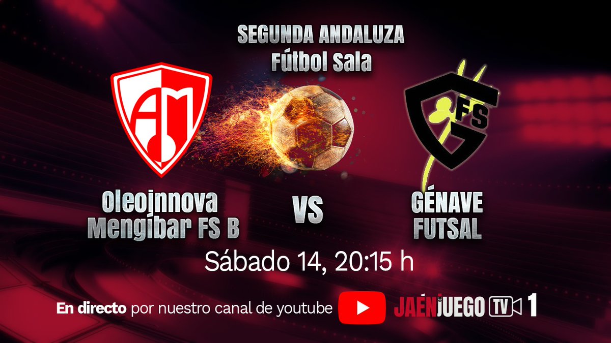 🚨RETRANSMISIÓN ‼

⚽️¡ATENCIÓN! Otra retransmisión de fútbol sala para el sábado

👉Justo después del primer equipo, turno para el <a href="/Mengibar_FS/">Oleoinnova Mengíbar FS</a> B. A las 20:15 horas, en directo: Oleoinnova Mengíbar - <a href="/GenaveFutsal/">Génave Futsal</a> 

Aquí lo podrás ver: youtu.be/Dlq_8s54ir4