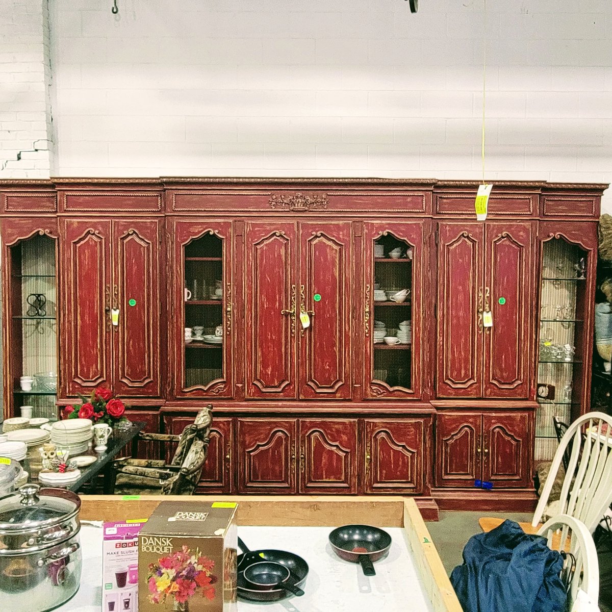 This massive French-style wall unit with lights and a vintage vibe is now less than $1,500!