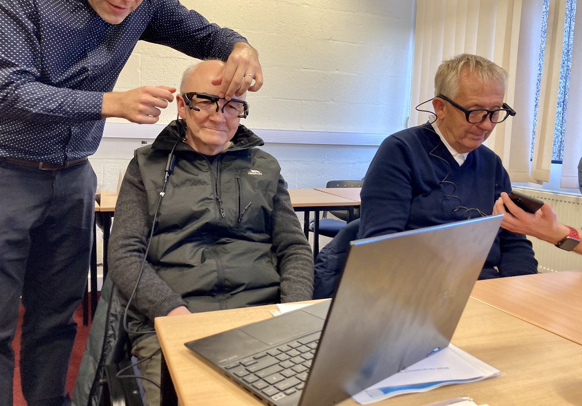 Clareycoco's tweet photo. Our @Dementia_UoB #ExpertsbyExperience had an interesting afternoon at our focus group for the AtTRACK Project, looking at the use of eye tracking technology.  We shared some fascinating insights &amp; feedback. If you’d like to join our group contact c.mason3@bradford.ac.uk https://t.co/WgUoP7A5T8