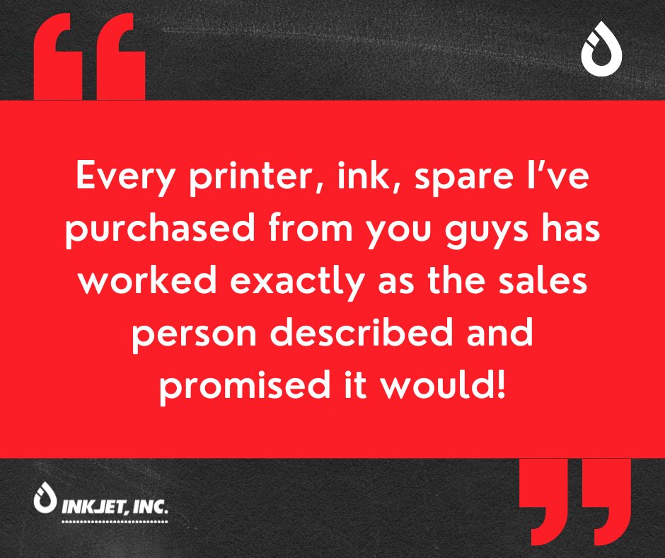 Customers can be assured that the product purchased from InkJet fits the specifications as stated in the product description. The focus of our work is on practical solutions for manufacturers and their distribution chains. #ink #printer #productsolutions #manufacturing