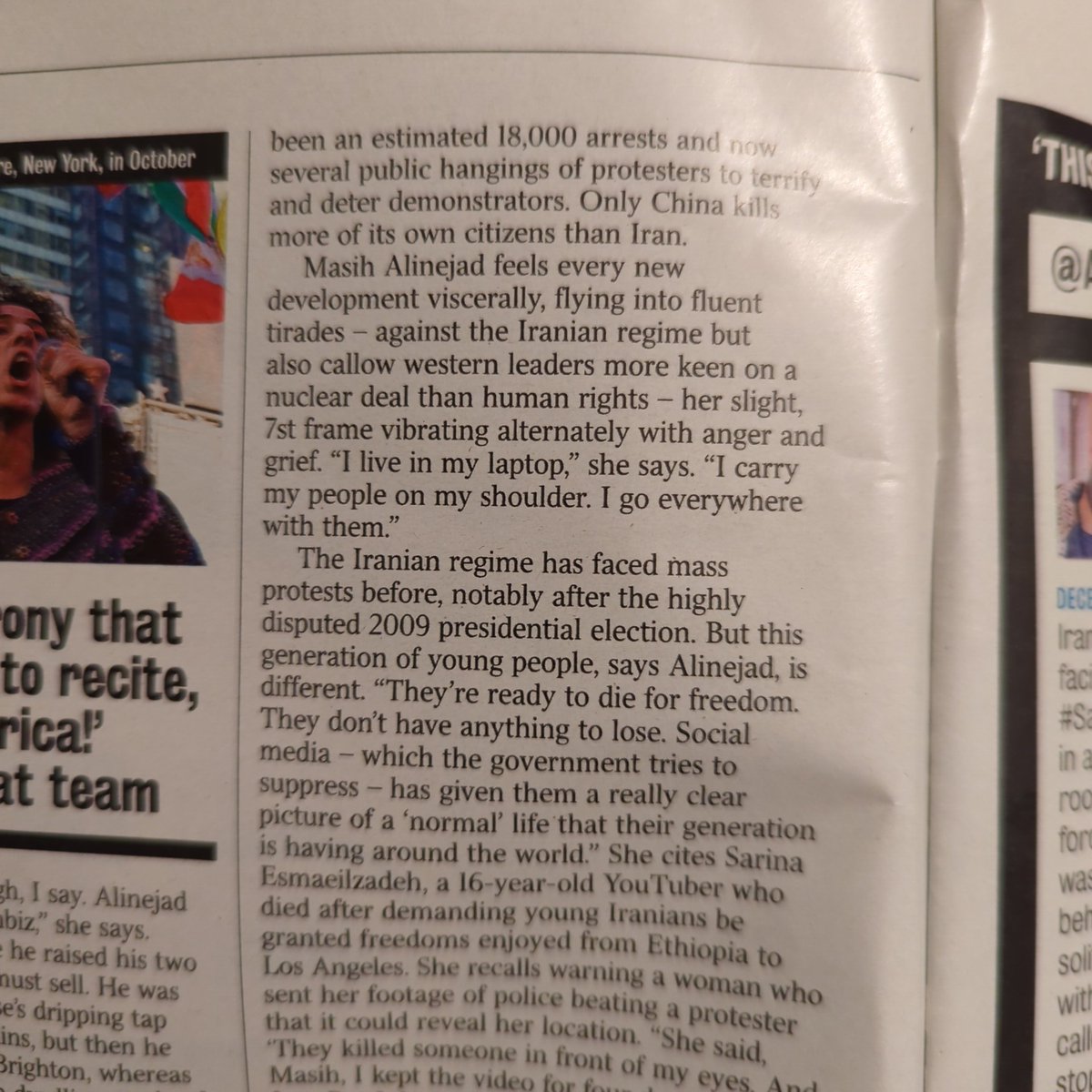 KimberleySstyle's tweet photo. @thetimes references a woman's weight in an article-that is ultimately about the suppression of women.Particularly in relation to control exerted over their appearance.Alinejad even cites the issue of being listened to when portrayed as a victim, not warrior. Words fail me. https://t.co/bQLU7WN9Pc