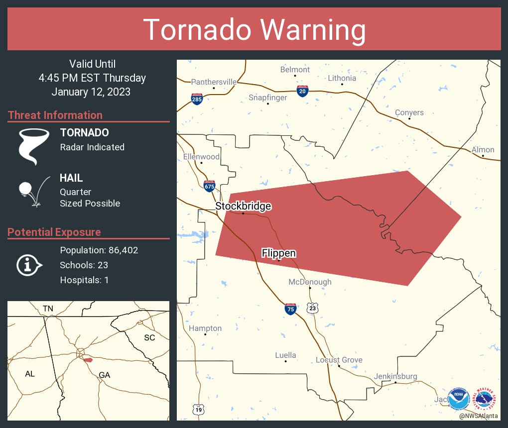 NWS Tornado on Twitter "Tornado Warning continues for Stockbridge GA