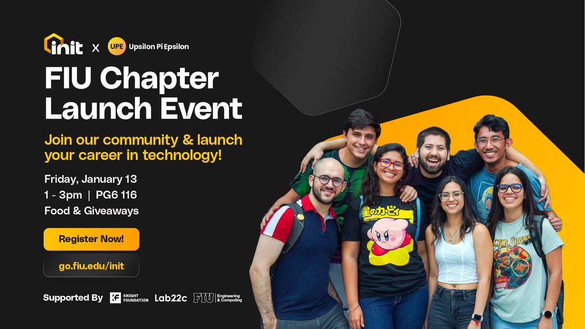 🚀 FIU Students! Ready to launch your career in tech and land the job of your dreams? Join us for our Chapter Launch Event, and learn about our organization, benefits, programs, and more! Register now at go.fiu.edu/init #weareinit #miamitech #diversityintech