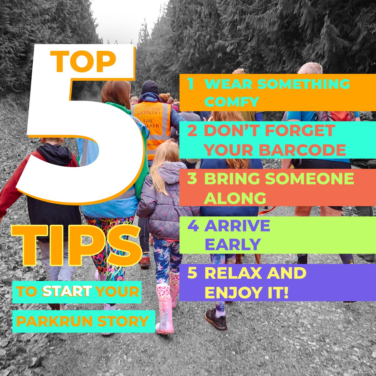 What should you know before going to your first parkrun?

We share our five top tips to start your parkrun story.

#startyourparkrunstory