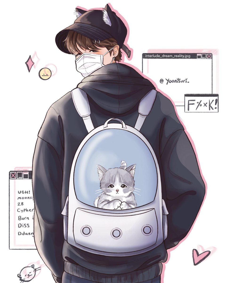 just a cat boy with a cat in his bag 💌
#btsfanart #suga #yoongi #sugafanart #procreate #illustration #digitalart #artistsontwitter