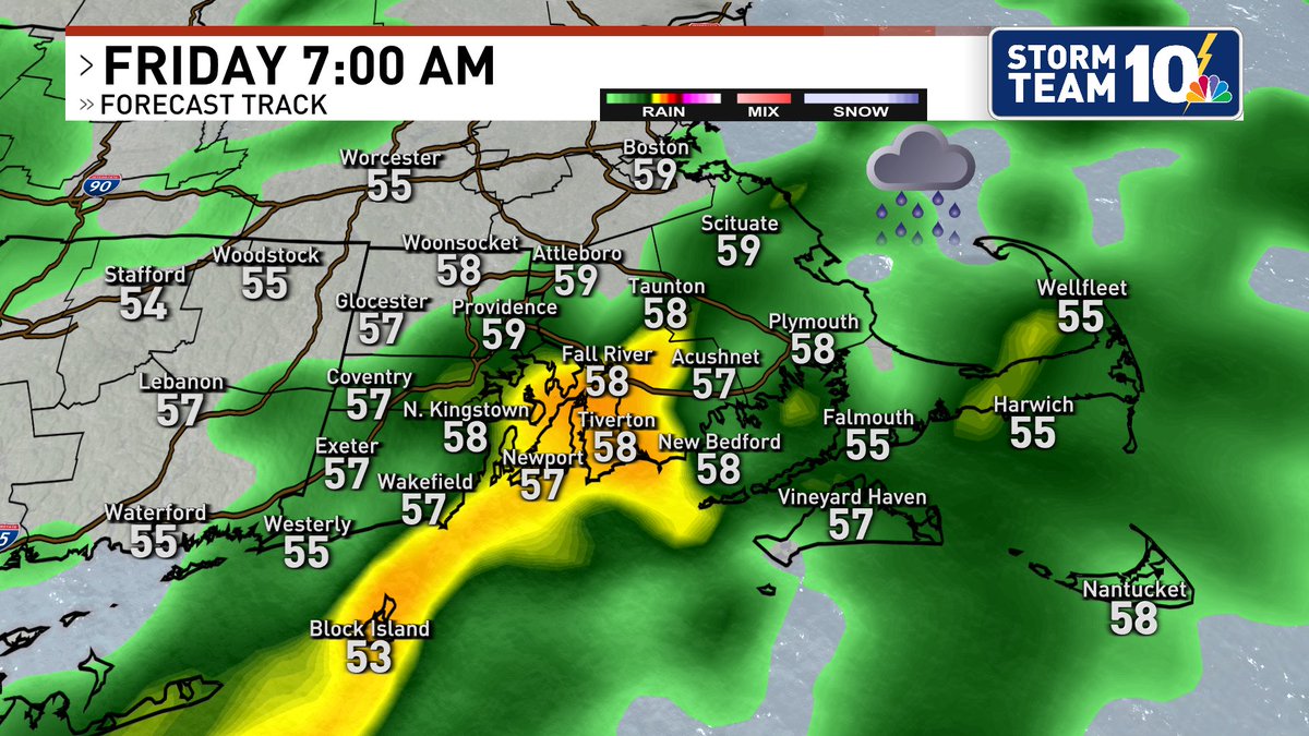 Could be a slow morning commute tomorrow with pockets of heavy rain rolling through.