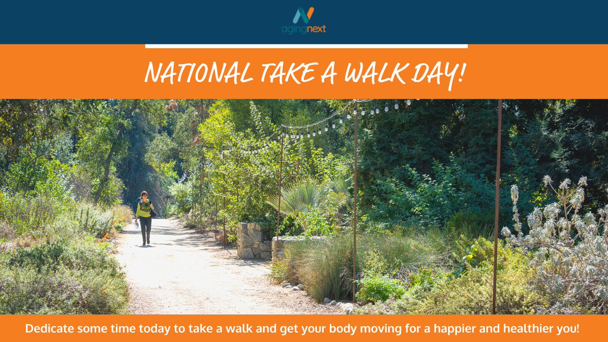 AgingNext's tweet photo. Today is #NationalTakeaWalkDay! #Walking is a great way to get your #body moving, blood flowing, and #mind feeling great! Celebrate today by spending some time outside in nature and finding #peace in your walk.

#AgingNext #livewell #agewell #agelessliving #ageforward https://t.co/fq2P5IuPz9