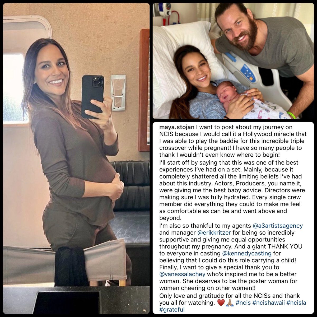 @NCISVERSEUPDATE @MayaStojan Very beautiful words of gratitude and acknowledgement from the wonderful @MayaStojan to the cast and crew of #NCISHawaii. 'Gratitude is the fairest blossom which springs from the soul.' (Henry W. Beecher) Congratulations on your precious baby! The #NCISHawaii #Ohana grows 👶🏻