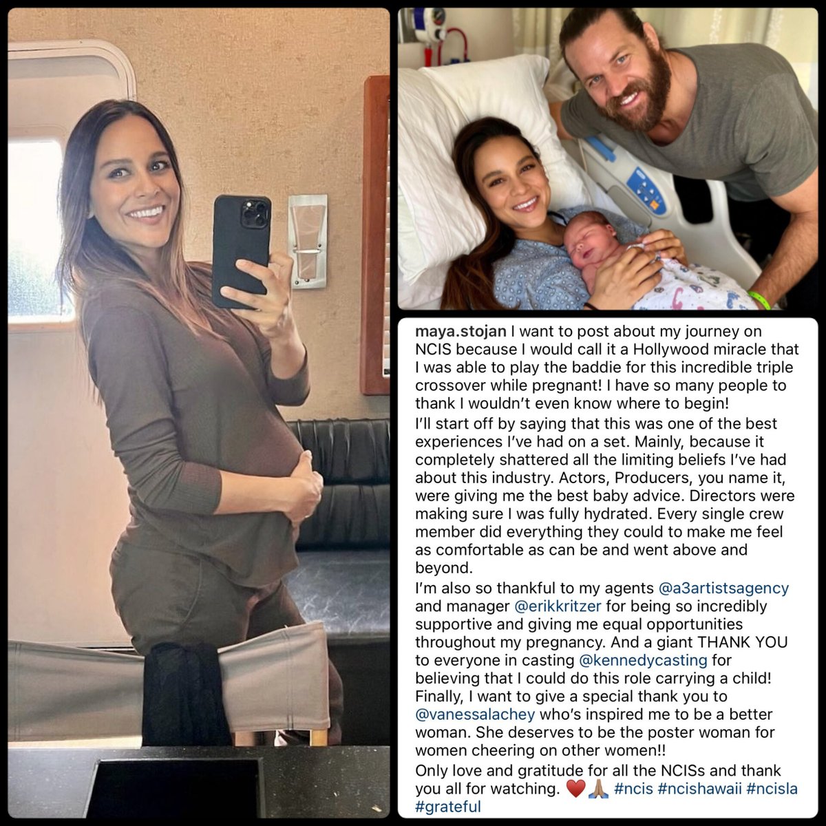 <a href="/NCISVERSEUPDATE/">NCISverse Updates</a> <a href="/MayaStojan/">Maya Stojan</a> Very beautiful words of gratitude and acknowledgement from the wonderful <a href="/MayaStojan/">Maya Stojan</a> to the cast and crew of #NCISHawaii.

"Gratitude is the fairest blossom which springs from the soul." (Henry W. Beecher)

Congratulations on your precious baby! The #NCISHawaii #Ohana grows 👶🏻
