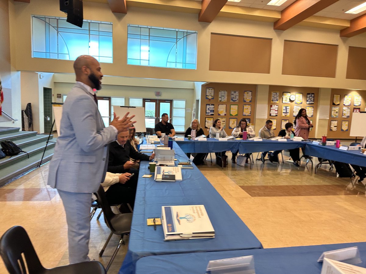 DrFrankMiranda's tweet photo. The CJUSD Leadeship Academy kickoff was yesterday at Joe Baca Middle School.  It was great to see that the Board’s vision on building capacity with both our certificated and classified employees is happening. #Students First…Achievement, Equity, Wellness https://t.co/tXgLrPp9Cw