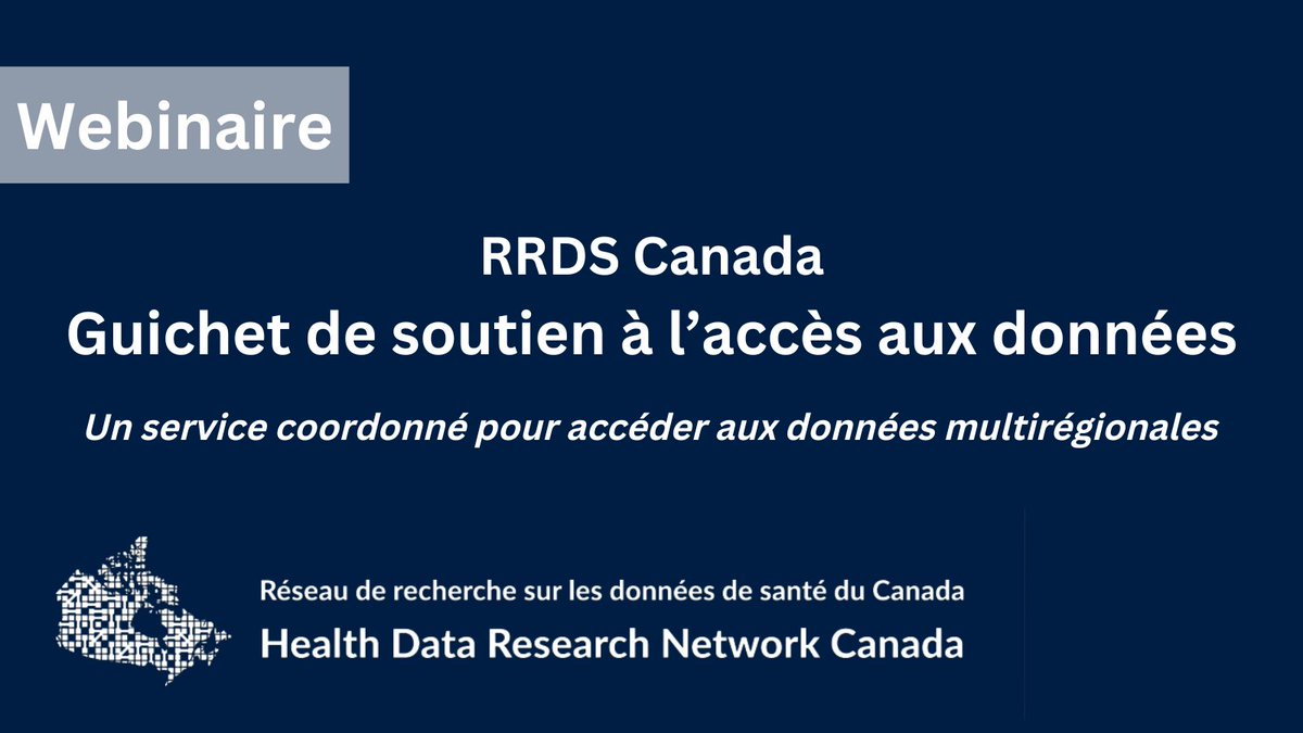 📢 Appel à tout.e.s les chercheur.euse.s en santé ! Vous avez besoin d'accéder à des données multirégionales ? Participez à notre webinaire sur le Guichet de soutien à l’accès aux données (GSAD). JEUDI 2 FÉVRIER 12h00 HNE

INSCRIPTION ICI: bit.ly/GSAD_webinaire…