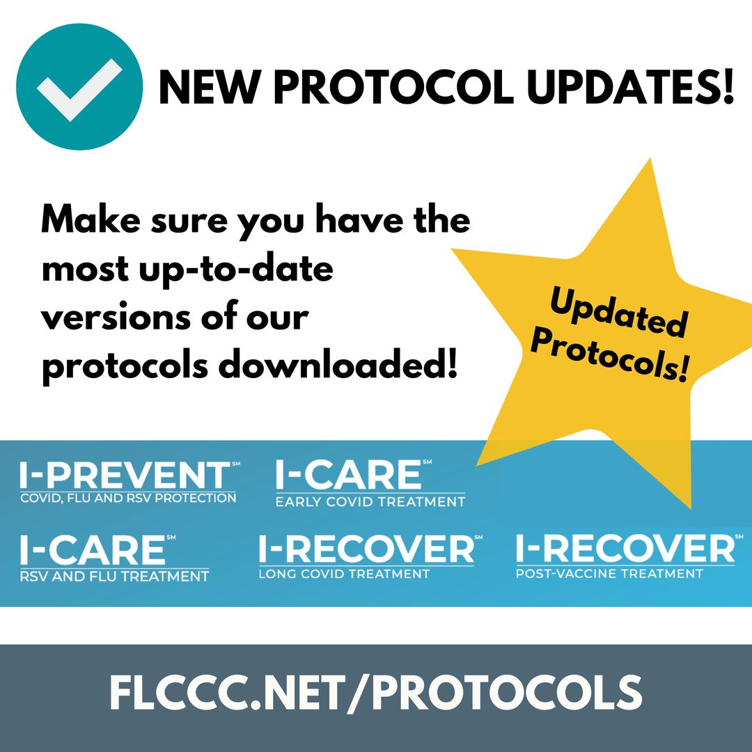 Honest_Medicine's tweet image. Have you downloaded the most up-to-date versions of our protocols?! ***Tip: Make sure you first clear your computers cache, and then download the protocol(s).

Learn more or view and download all #FLCCC protocols here: flccc.net/protocols

#IPREVENT #ICARE #IRECOVER
