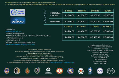 DrLuisEspino's tweet photo. Recuerden este febrero del 7 al 11 inscribirse al XVI Curso Internacional de Cirugía del @incmnszmx @amcgmx  con grandes tema para:
-Cirugía Colorrectal.
-Cirugía Hepatopancreatobiliar.
-Cirugía Endócrina y Bariátrica.
-Cirugía pared abdominal.
-Cirugía Oncológica.
-Trasplantes. https://t.co/TL2A6S0ERN