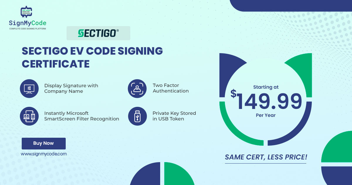 Sign_My_Code's tweet photo. EV Code Signing Certificate- The Primary Solution to enhance highest level of #SoftwareSecurity &amp; boost downloads by removing #SmartScreen Warning to users!

Price Drop Alert for #EVCodeSigningCertificate starting at just $149.99/yr.
👉https://t.co/voHSlwnGjQ 

#cybersecuritytips https://t.co/YUVHeVX9pL