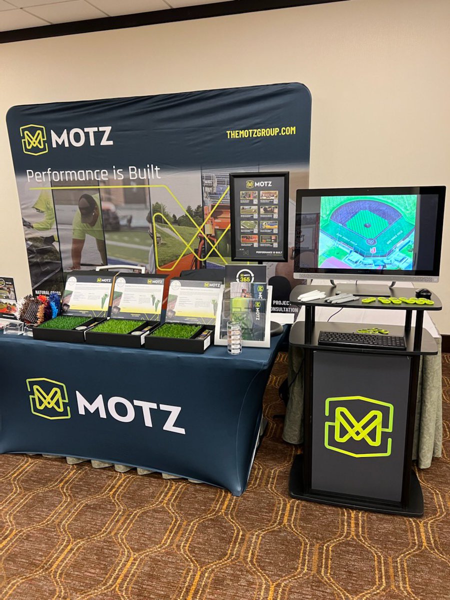TheMotzGroup's tweet photo. We’re all set up at @IHSBCA! ⚾️ swing by &amp; let’s talk baseball fields! 

#PerformanceIsBuilt #BaseballTurf #IndianaBaseball https://t.co/9QktS7NNdb