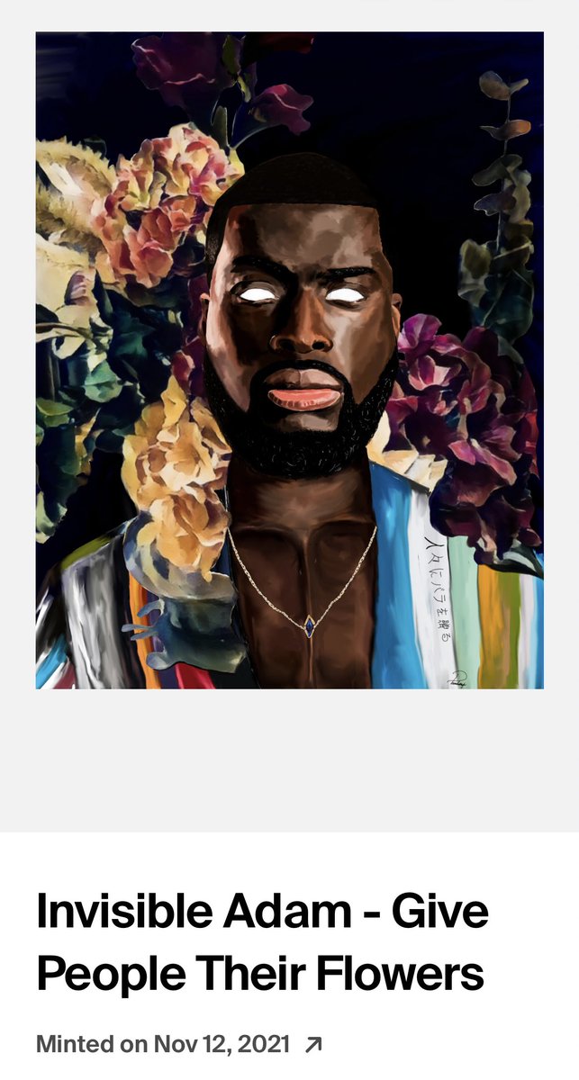 Chiebuniem_'s tweet photo. @TheRealGVG “Invisible Adam”, Sold to @djngoma &amp; my highest ETH sale, It’s a painting I identify with. Painted on my phone, t’s sale came when I needed it most.
I’d buy it back at 20x because that act - having faith in an artist with no clout so much so to get his ATH piece? That’s selfless. https://t.co/QVMAZ87nsU