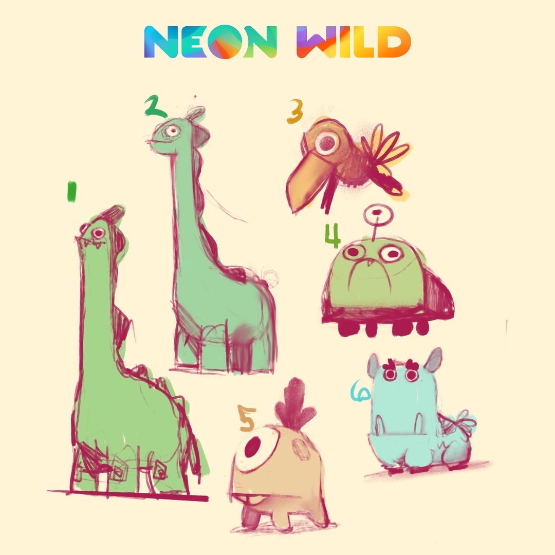 neon__wild's tweet photo. The creatures of Neon Wild are coming to life! Some are friendly, others... not so much. 

#conceptart #behindthescenes #art #neonwild #metaverse #animation #familyentertainment #kidsentertainment #startup #content https://t.co/6iV7Ojxed9