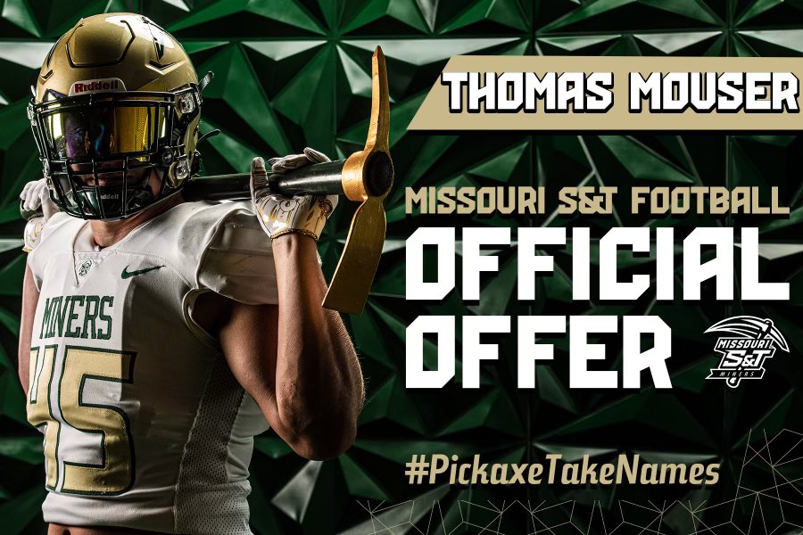 Blessed to receive an offer from <a href="/Miners_FB/">S&T Football</a> ! <a href="/roderique/">John Roderique MT</a> <a href="/coachdoennig/">Andrew Doennig</a> <a href="/CoachOeser/">Max Oeser</a> <a href="/wcfootballcards/">Webb City Football</a>