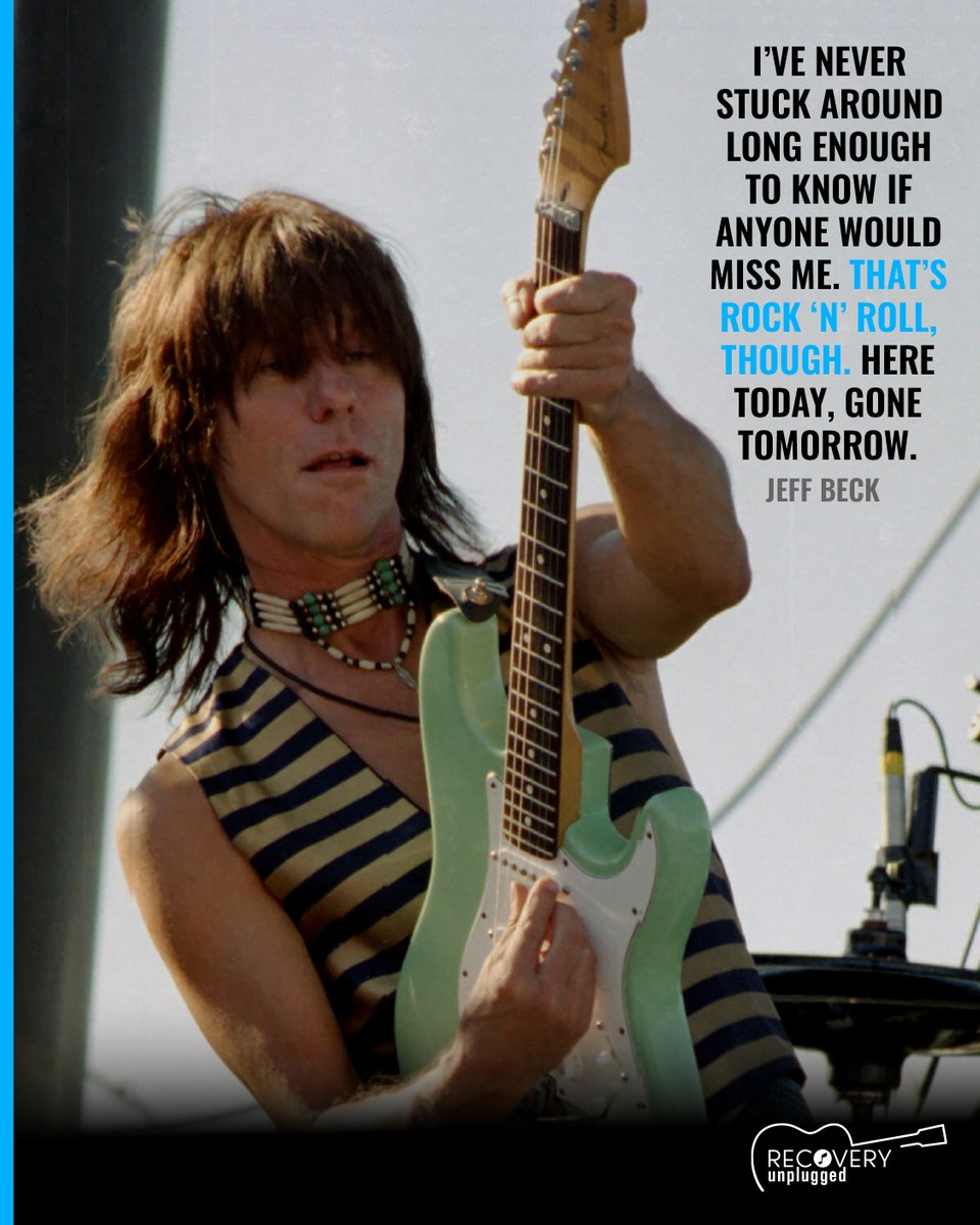 RecoveryUnplugd's tweet image. Recovery Unplugged mourns the loss of Jeff Beck, the genre-defining giant and points to him as a living reminder of the value of clear-headed creativity.

#RIPJB #JeffBeck #JeffBeckMusic #Legend #MusicIsOurMedicine