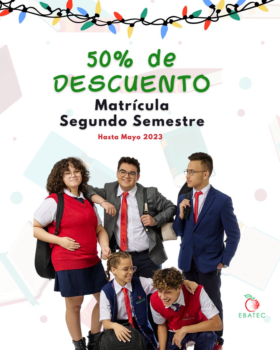 EBATECPR's tweet photo. ¡En EBATEC estamos empezando el año de la mejor manera! 🎉
50% en matrículas para Segundo Semestre.

📩Contáctanos para tener más información

#ebatec #bellasartes #tecnología #descuento #education #puertorico #escuela #caguas https://t.co/G9bBCn3P1O