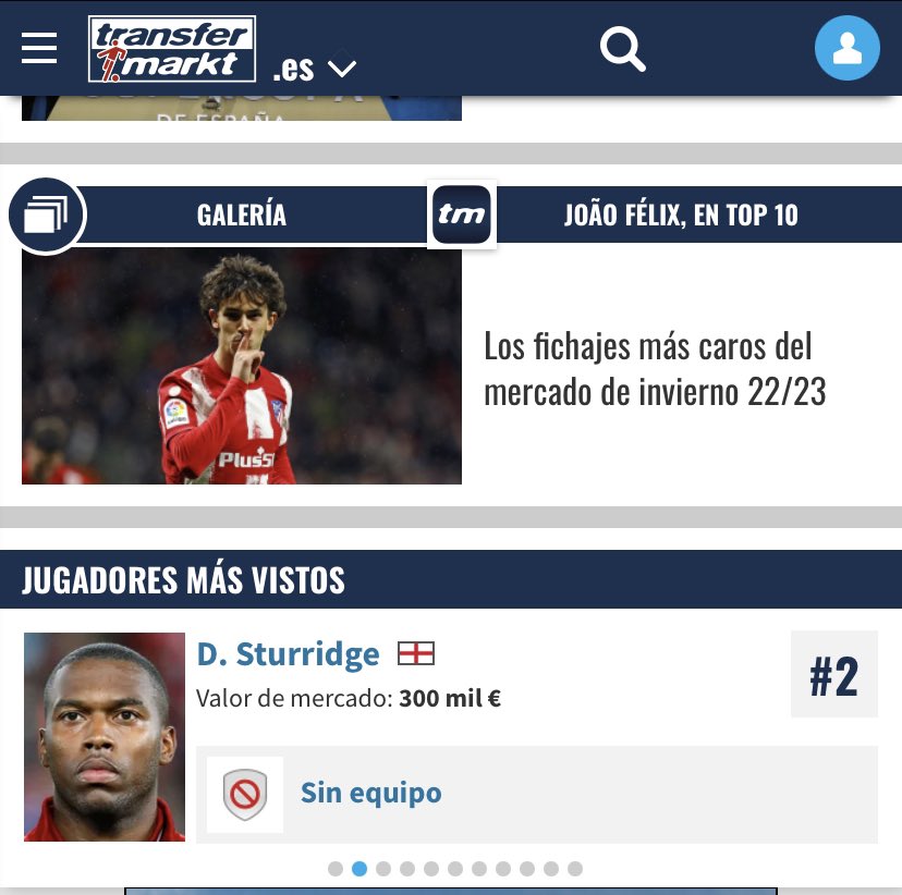 El señor Midas Alonso ha conseguido que Sturridge sea el segundo jugador mas buscado en transfermarkt. Lo unico que siguen sin saber dónde está.