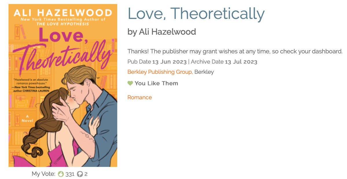 itsamebellab's tweet photo. Dear @BerkleyPub and @NetGalley,
I have been DYING to see this book on #NetGalley, and when I finally do I can't request it.
So please, for a birthday present, allow me this ARC! I have been checking every single week and I was too late 😭

Sincerely,
A Huge @EverSoAli fan. ❤️ https://t.co/aunToPDC5C