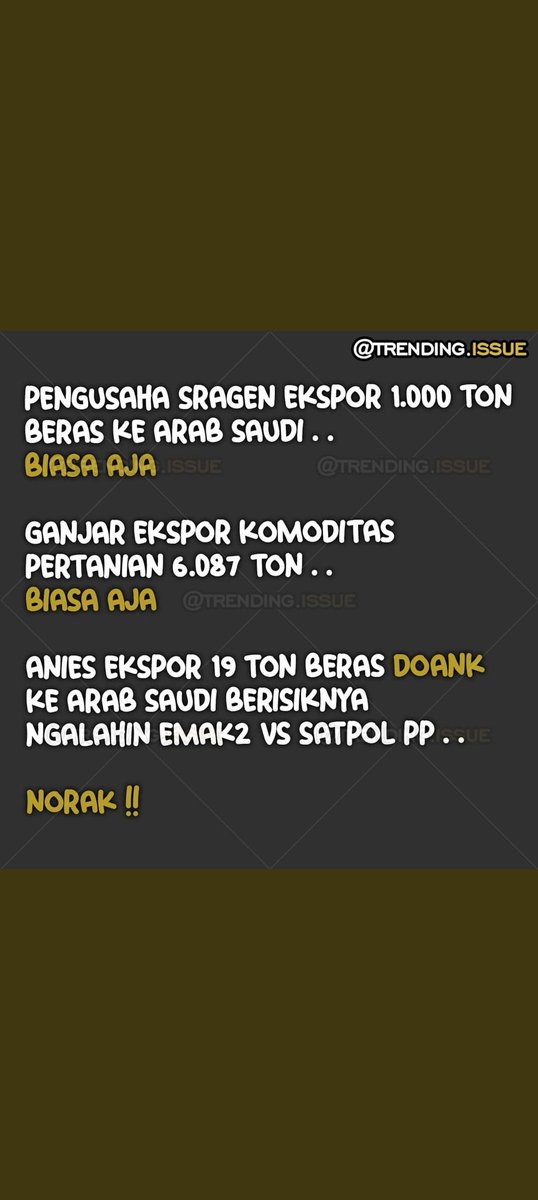 @AntonKu08408962 <a href="/gonkcil/">Lapendos Pademangan 🇮🇩</a> <a href="/PutrantoSony/">Sony Putranto</a> @1st1st2023 @Mayapada11_08 @MandiriRusman @Nagashima007 @ELBARA04 <a href="/SangPejuank/">Sank Pejuang</a> <a href="/Thomastjik/">Thomastjik</a> <a href="/Kowidongo/">Ghazy 😾</a> <a href="/Sadrina147/">Sadrina</a> <a href="/modien_ganesa/">Modien ganesa</a> <a href="/her_ermi/">Ermi HP💋</a> <a href="/Rasto66010876/">Rasto</a> <a href="/Mayapada1108_2/">Mayapada1108_2</a> @MetdroS @Siantar72 <a href="/Murdian09309315/">Murdian</a> @hs_meliala <a href="/PribadiBales/">Juragan Empang</a> <a href="/Kadrun_PeKaiii/">si am!es bisa edan</a> <a href="/WAHYU_UNIFORM/">🆄🅽🅸🅵🅾🆁🅼👔👖🥼🧥🥻👗👚🩳🧢🎓🛍🎒🥾</a> <a href="/Anaksemut4/">#KamiOposisi</a> <a href="/Mayapada1108/">Mayapada🆒️</a> <a href="/JUN062022/">furqon</a> <a href="/mohamad82583073/">zherekhan</a> <a href="/ongky_tito/">Roby</a> <a href="/Hardjoeno/">JUNNO 🇮🇩</a> <a href="/bembeast/">bembeast</a> <a href="/Kris_Simpati/">kris jayaningrat</a> <a href="/atiroh07/">Arumi</a> <a href="/AntonKu44233833/">AntonKurniawan001</a> <a href="/Metdro2/">Metdro</a> <a href="/tengkuzainalar1/">T Z A</a> <a href="/anakranto64/">bentompul64</a> <a href="/Kemendag/">Kemendag</a> <a href="/ZUL_Hasan/">ZULkifli Hasan</a> <a href="/bps_statistics/">Badan Pusat Statistik</a> <a href="/PerumBULOG/">Perum BULOG</a> <a href="/Syahrul_YL/">Syahrul Yasin Limpo</a> <a href="/kementan/">Kementerian Pertanian RI</a> <a href="/aniesbaswedan/">Anies Rasyid Baswedan</a> <a href="/dkpkpjakarta/">DKPKP DKI Jakarta</a> <a href="/SultanHBX/">Sultan HB X</a> <a href="/humas_jogja/">Humas Pemda DIY</a> <a href="/FoodStation_Jkt/">Food Station</a> <a href="/PasarJaya_JKT/">Perumda Pasar Jaya</a> 28. Aksi menimbulkan reaksi yang sama besarnya sesuai Hukum Termodinamika III Isaac Newton.

Jadi tidak ada itu BuzzeRp pro Pemerintah yg disinyalir <a href="/brin_indonesia/">BRIN Indonesia</a>.

Kita murni HP dan pulsa sendiri.