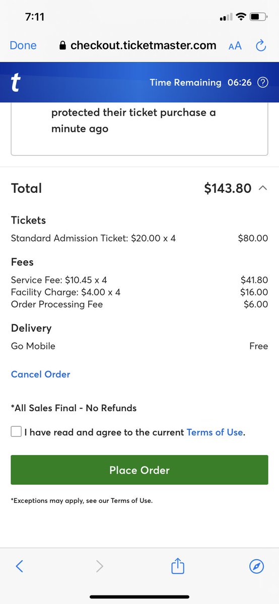 Hey <a href="/Ticketmaster/">Ticketmaster</a>! C’mon with the fees!!! Oh, and these are both at the same facility…why does only one have a facility fee?