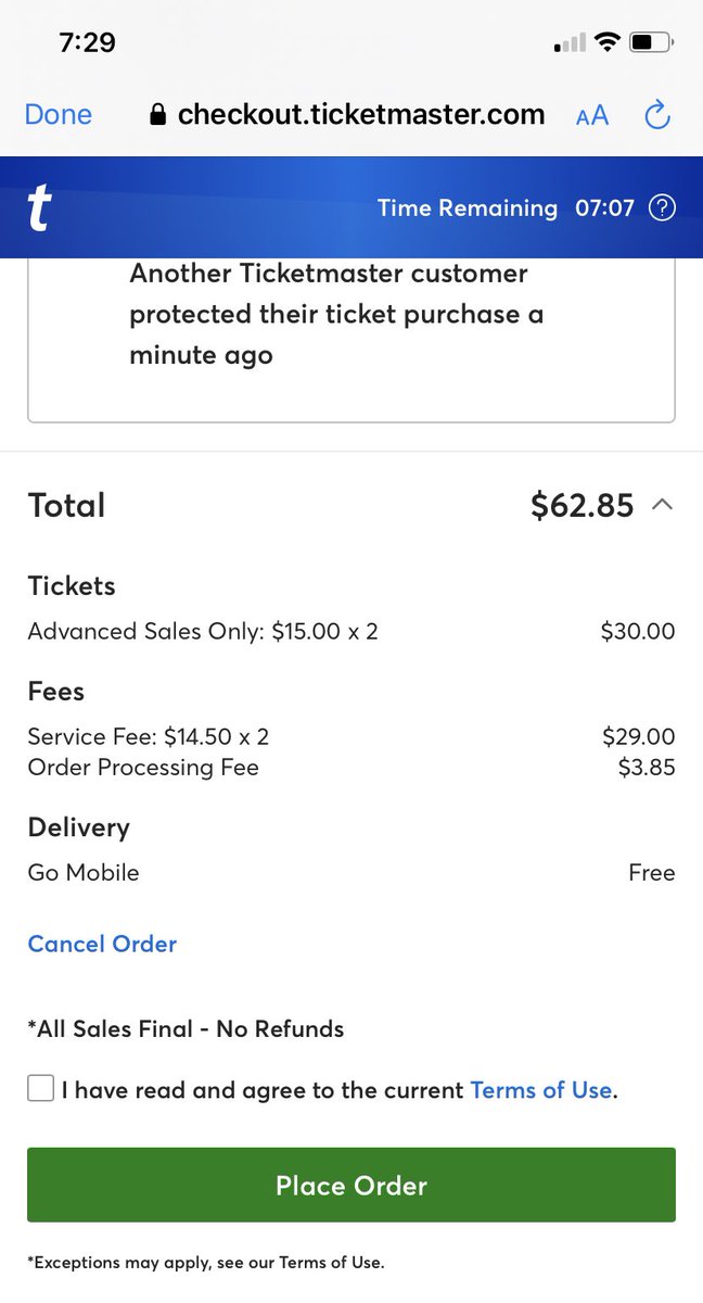 rawolfson's tweet photo. Hey @Ticketmaster! C’mon with the fees!!! Oh, and these are both at the same facility…why does only one have a facility fee? https://t.co/MfT2PSwrAv