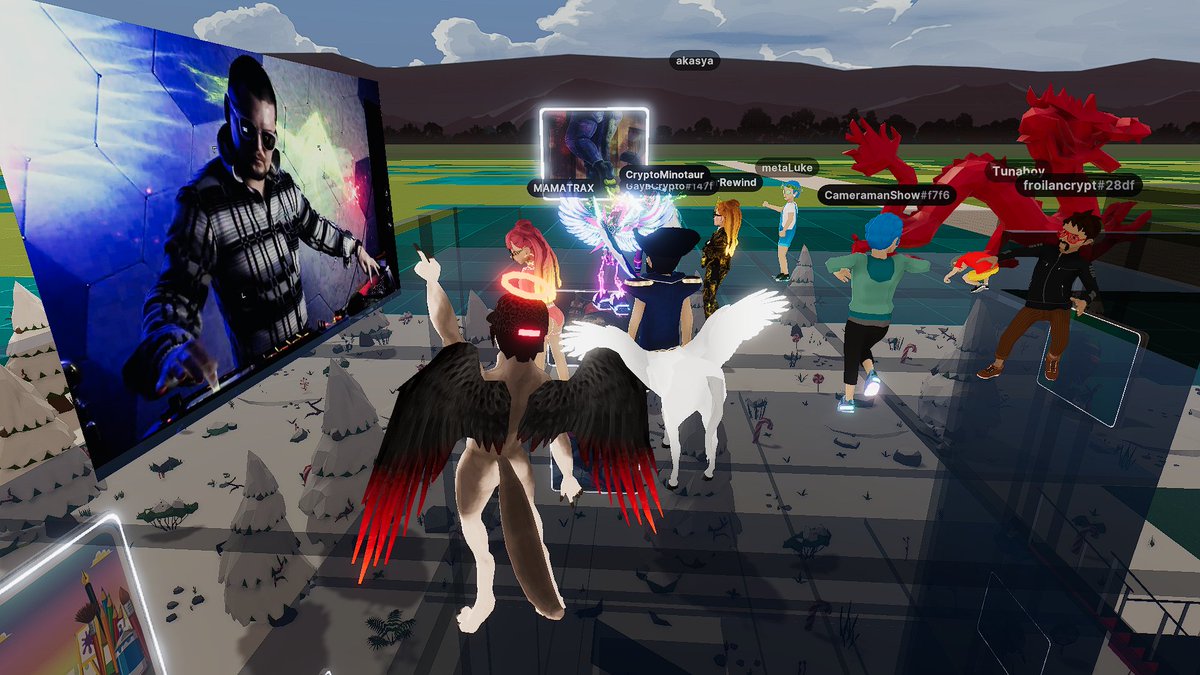 MetaWolfDCL's tweet photo. GREAT OPENING CEREMONY PARTY on @decentraland
Awesome DJs @Crypt0M1notaur and @DJTRAXNFT
FURRY PAWS NFT is officially over Decentraland @furrypawsnft โฅ
DCL 78, -105 #pawsparty #furrypawsnft https://t.co/qYBabcOIcX