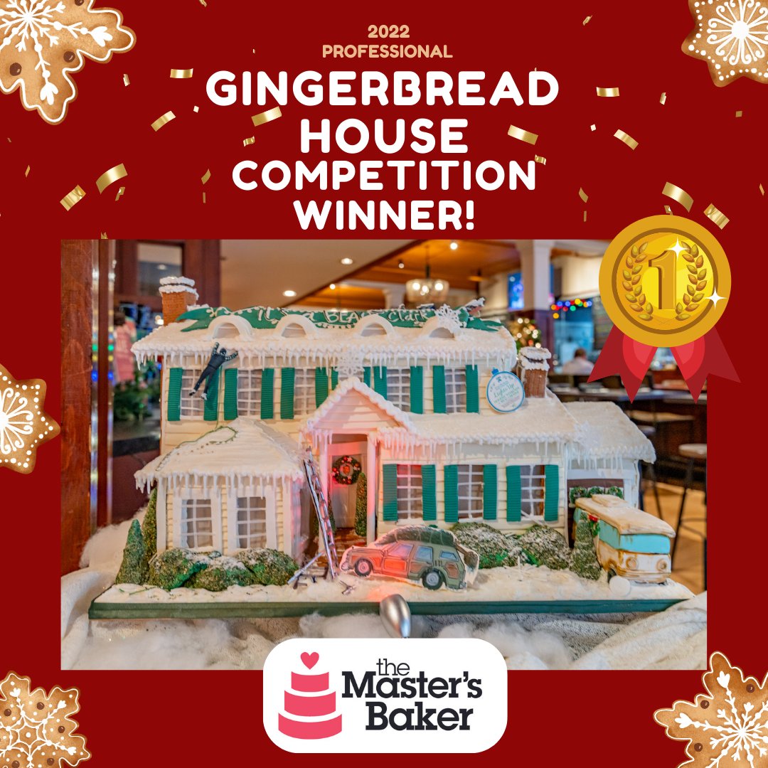 We are pleased to announce our 2022 #ProfessionalGingerbreadHouseCompetition winner: The Master's Baker! The Master's Baker is our returning champion with a whopping 817 votes! Thank you to all our participants and to all our voters! 🎉