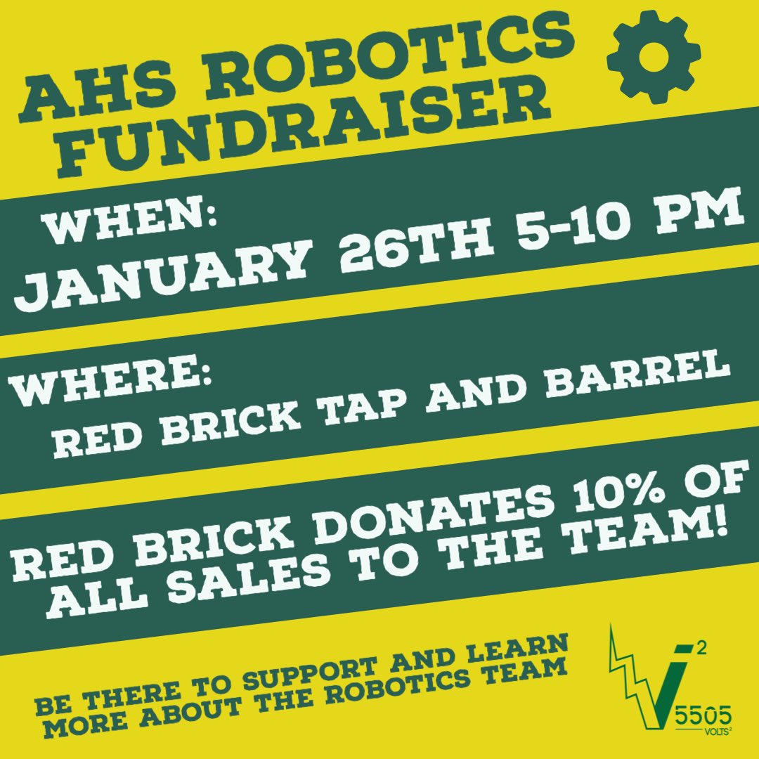 Team5505's tweet photo. Make sure to go to out fundraiser at Red Brick downtown! https://t.co/4SYQxI7eZn