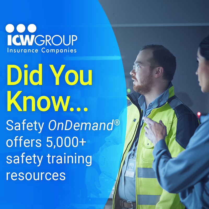 ICWGroup's tweet image. To help keep your employees safe and injury-free in 2023, check out our online training resource Safety OnDemand®. With ICW Group, insureds have 24/7 access to 1000s of ready-to-deliver loss control tools. ow.ly/LfGv50MkaQC
#losscontrol #workerscomp #workplacesafety
