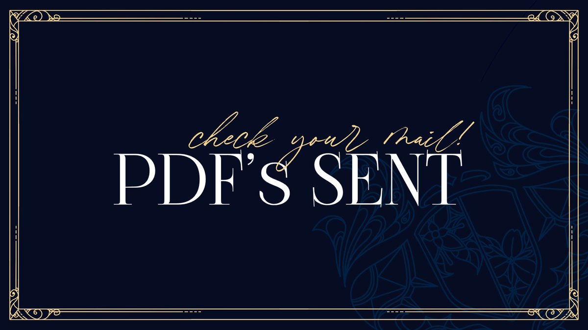 ✨PDFS SENT✨

If you ordered a PDF during leftover sales we’re happy to announce that they’ve been sent out! 

If you haven’t received an your PDF, please check your spam or send us an email.