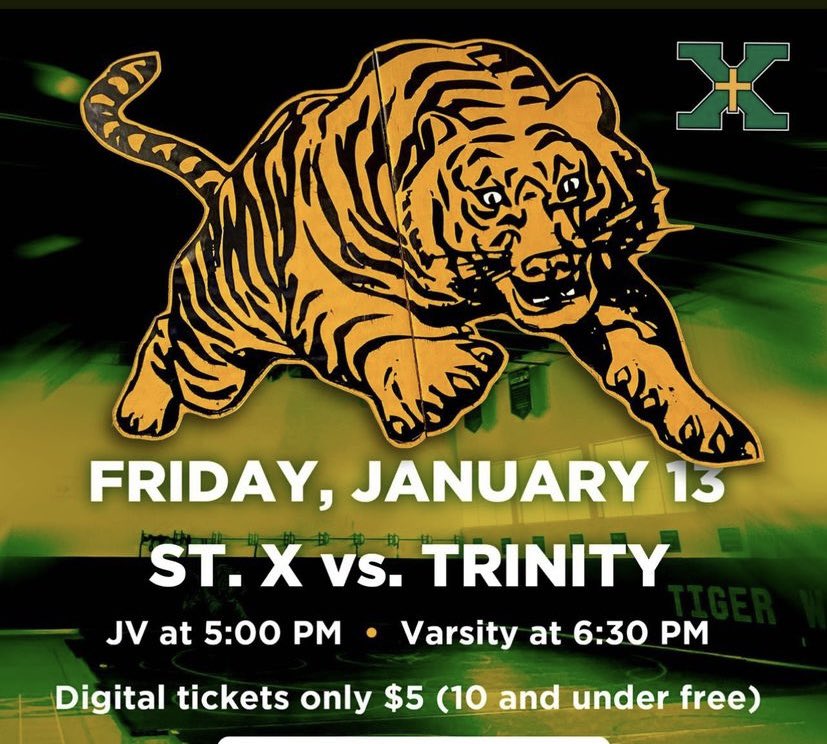 StXTigersStore's tweet image. We will be open tomorrow evening for this Dual. Store hours Friday 9:00am-7:30pm. #BeatTrinity @StXTigersWres