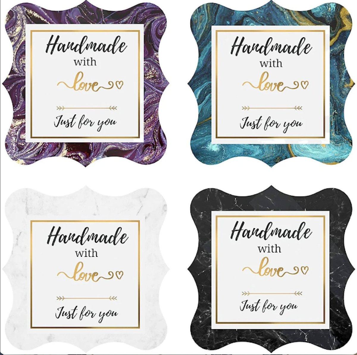 2' Handmade With Love Sticker - 4 Marbled Colors with Elegant Shape - Stickers For Business #DIMaxSupplies #handmadewithlovestickers #elegantmarbledspecialcutstickers #stickersforbusiness #shopsupply #businesssupply #crafsupply  etsy.me/3G5euI2