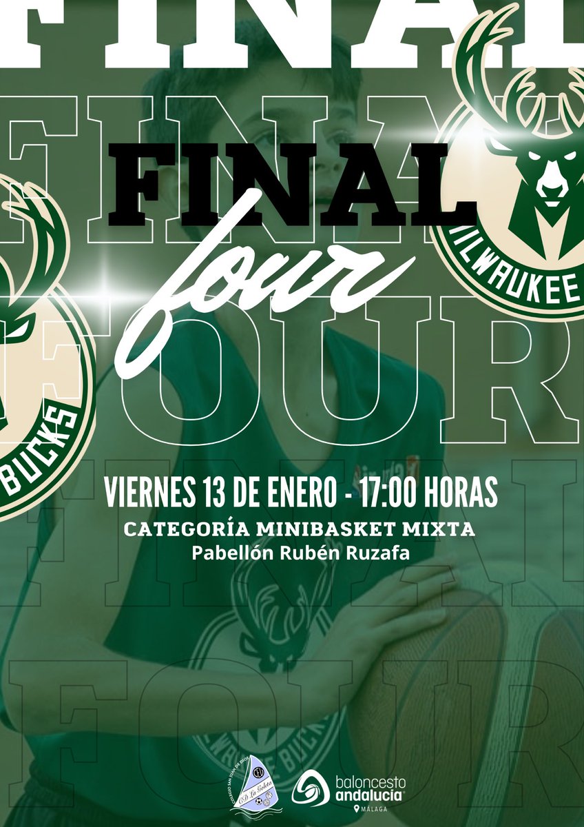 adecgoleta's tweet photo. #FinalFour🦌
La Liga @jrnba @BaloncestoESP llega a su final Four.
Mañana disputaremos la Final de conferencia ante @clubmbk y tras este partido, la gran final o el 3º y 4º puesto ante el ganador del partido @ADasuncion y @TorrebasketClub.
A por el anillo 💍
#vamosBucks ⚫️🟢 https://t.co/eSPYGbJinx