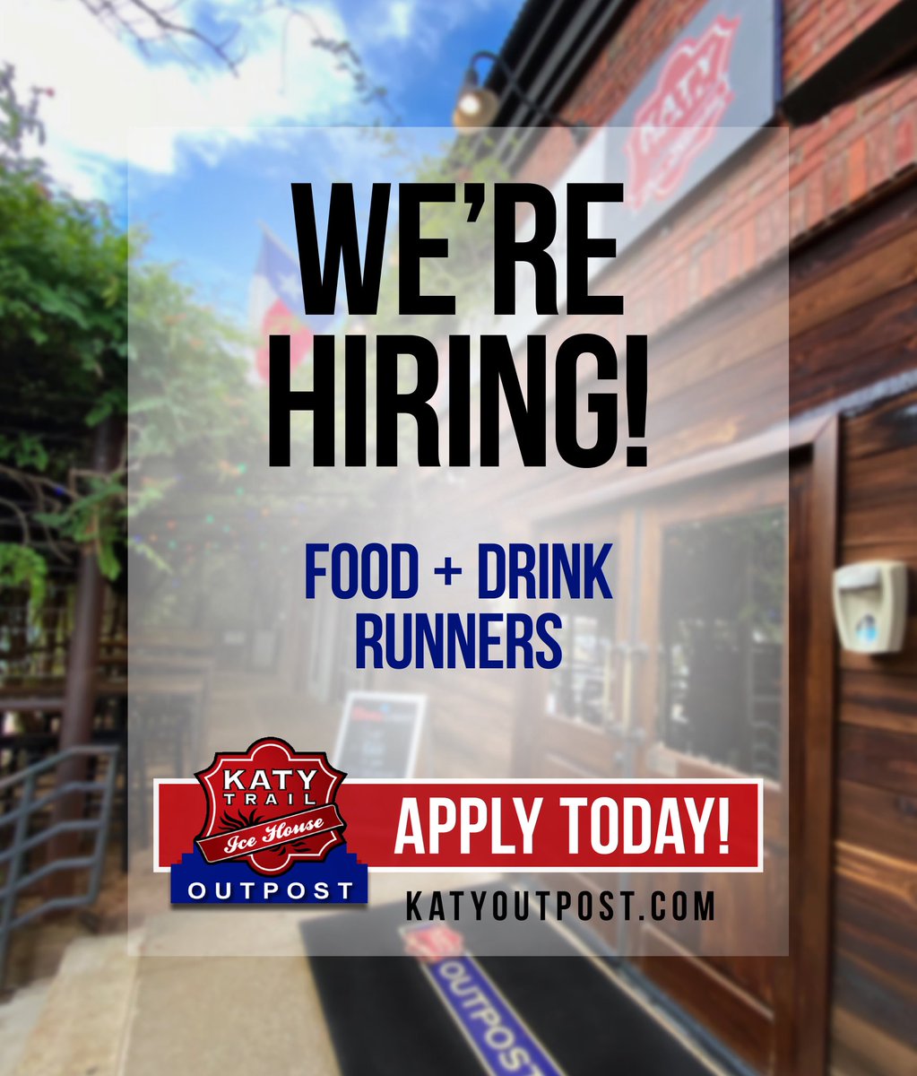 ktoutpost's tweet photo. 🔻 HIRING NOW!! 🔻

🔎 We are looking too add some Food &amp; Drink Runners at The Outpost!🍴🍻

➡️ Apply today and join our team at https://t.co/VQh545KFLg https://t.co/OkaQCyuk5t