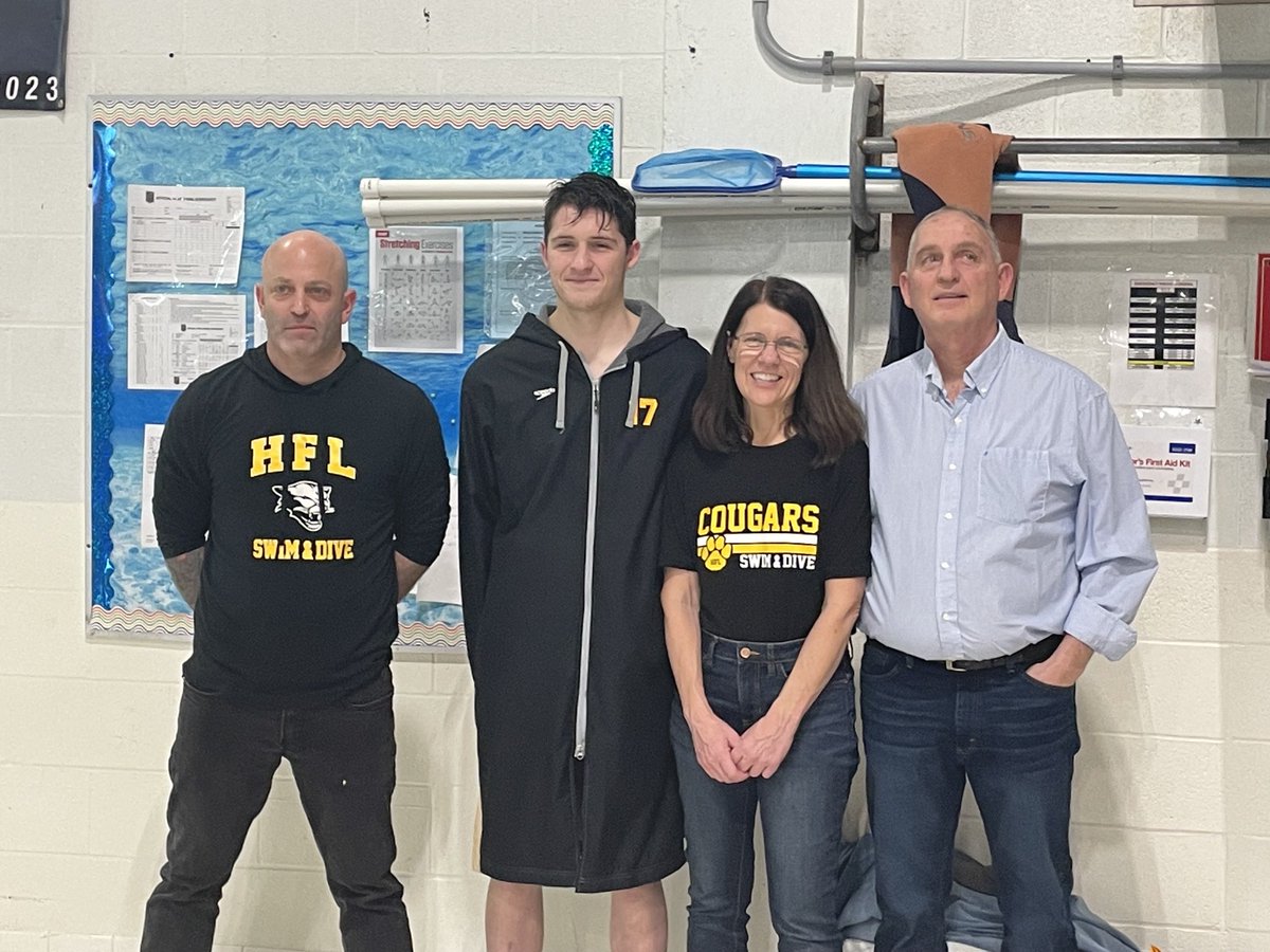 HFLCSDAthletics's tweet photo. Jack Wirth and family @HFLSwim_Dive⁩ senior night ! https://t.co/pfclrXInxA
