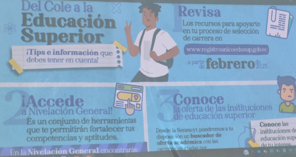 AlanBalerio's tweet photo. Fortaleciendo el seguimiento de nuestros Estudiantes para el ingreso a la Educación Superior.@EducacionZ8_Ec @MinGobiernoEc @mariabrownp @EduSuperiorEc https://t.co/w1wYbn6mPF