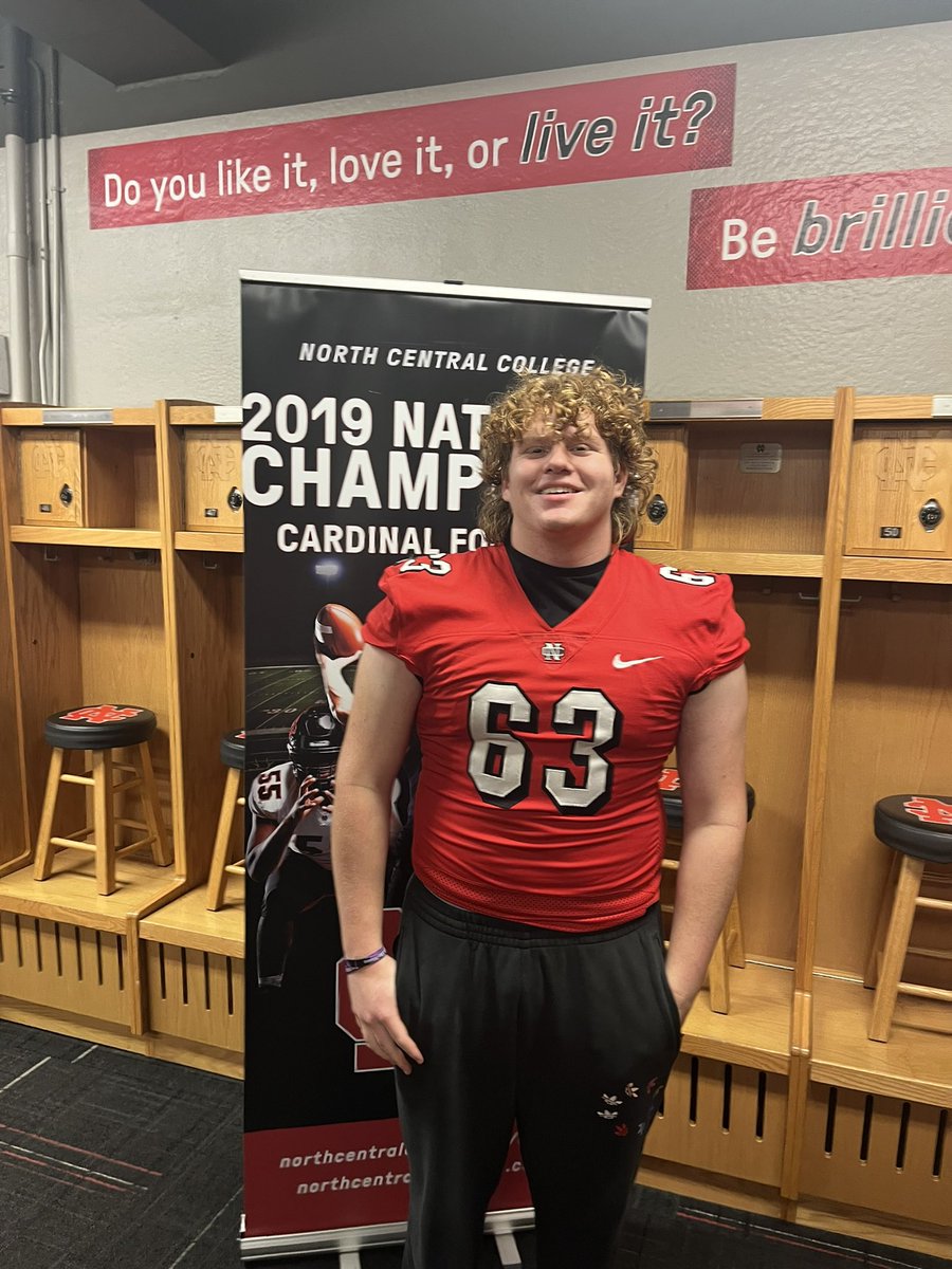 Had an amazing official visit at North Central College yesterday!! Thank you to Coaches <a href="/CoachDierking/">Shane Dierking</a> <a href="/CoachSpence_NCC/">Coach Spencer</a> <a href="/CoachPackard35/">Daniel Packard</a>. I have been Blessed with an invite to play football at NCC! Can’t wait to come back! <a href="/CoachHoreniDGN/">DGN Football</a>