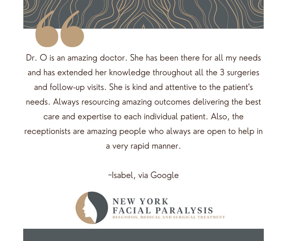 NewYorkFPC's tweet photo. Thank you so much for your review, Isabel!

#facialparalysis #newyorkfacialparalysis #nycsurgeon #nyc #thankfulthursday #facialnerve #facialsurgeon #drteresao https://t.co/NH9v01KXLG