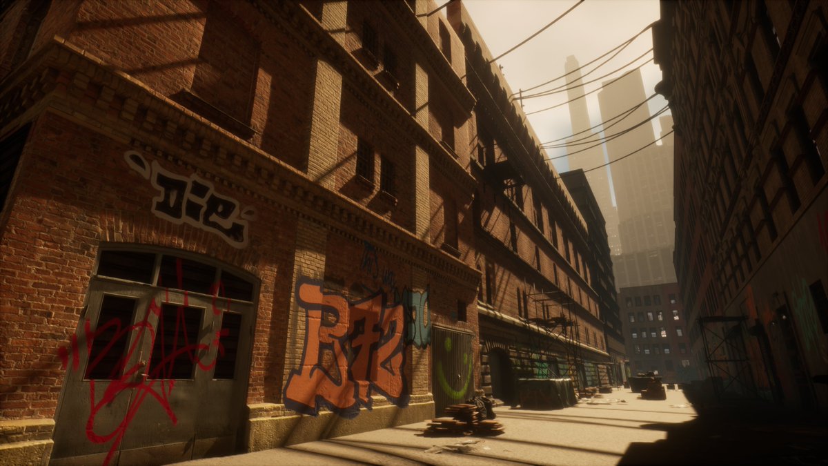 Shady Alley:

Made in UE5

#cgi #unrealengine #unrealengine5 #environmentdesign #3dart #nyc #darkalley #shady #graffiti #bigcity