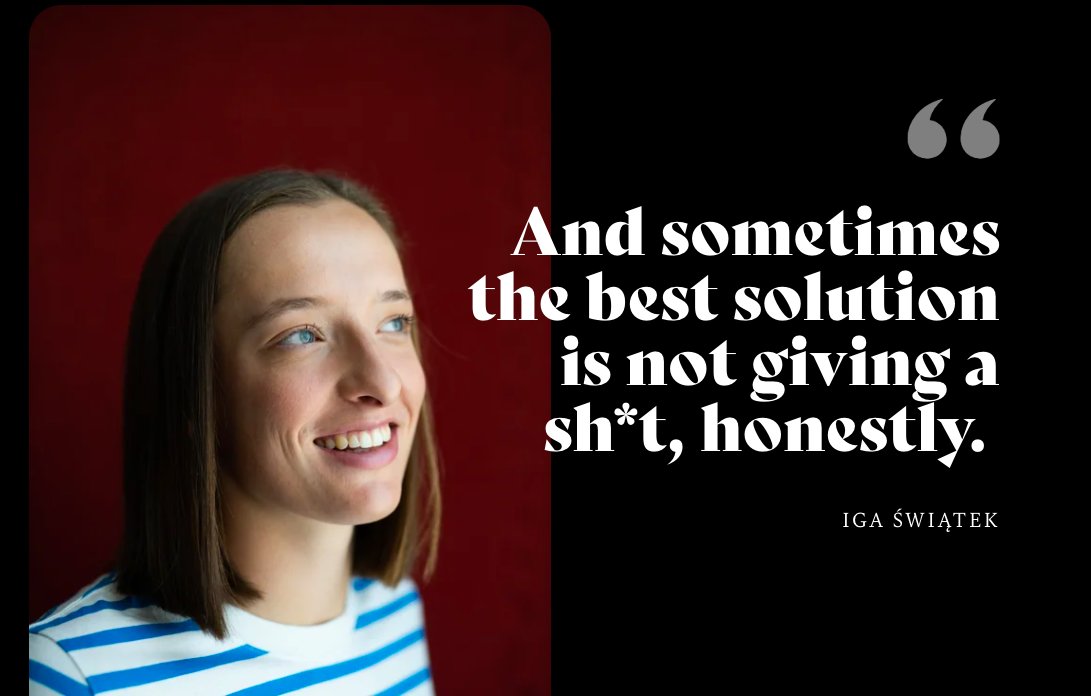SwiatekOOC's tweet photo. My new life motto https://t.co/Adb6oRAGD5