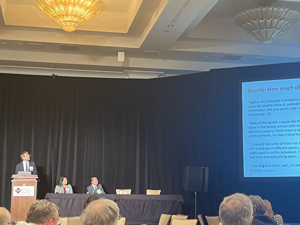 saffaryMD's tweet photo. How will open records affect patient safety and patient care? Great panel discussion by @PriyaRamaswamy @JamJX and @dangessner.   @stanfordanes   #STA23 https://t.co/UzEY8PKEvk