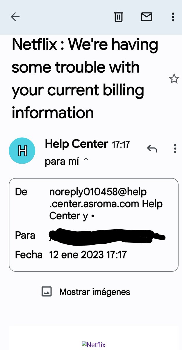 Nuevo #phishing vía email suplantando a <a href="/NetflixES/">Netflix España</a>
Cuidado!
<a href="/GDTGuardiaCivil/">GDT Guardia Civil</a>