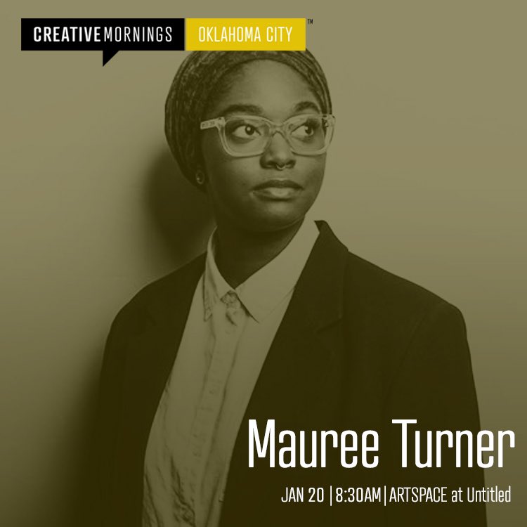 Join us this month as we gather to hear <a href="/MaureeTurnerOK/">Mauree Turner | They / Them</a> talk on the theme of Sanctuary at <a href="/artuntitled/">Artspace at Untitled</a>. Tickets will go live at 9 am on January 16th - Tickets are free, but you'll need to reserve your spot.

8:30 a.m. | Friday, Jan 20 | <a href="/artuntitled/">Artspace at Untitled</a> #CMOKC #CreativeMornings