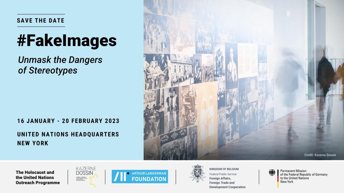 #SaveTheDate 🗓

Approaching #HolocaustRemembranceDay we are honored to invite you to visit the interactive exhibition #FakeImages, where you can unmask the danger of #stereotypes.

More info on this free and open exhibition, including entry guidelines 📲un.org/en/outreach-pr…